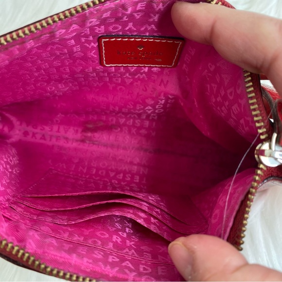Kate Spade Red Pebbled Leather Clutch/Wallet - Picture 6 of 6